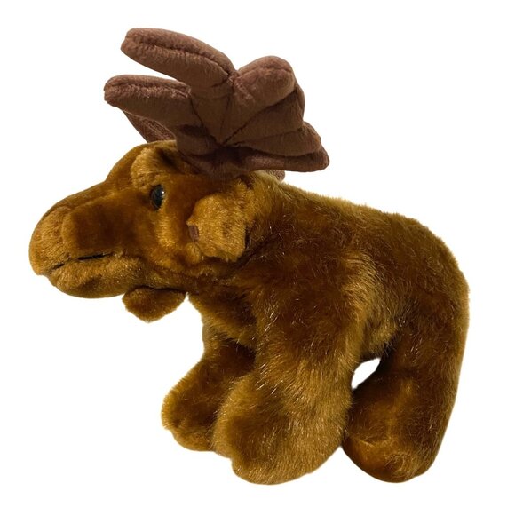 Steven Smith Bean Plush Moose 10" Reddish Brown Wild Stuffed Animal Kids Toy - Picture 1 of 9